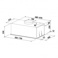 Hota Incorporabila Tornado Modul Sensor 1200 (70) Negru